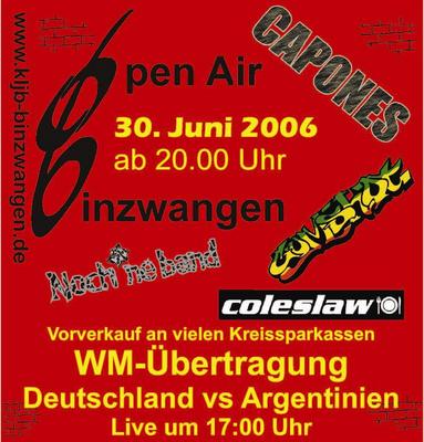 Party Flyer: Open Air Binzwangen am 30.06.2006 in Ertingen