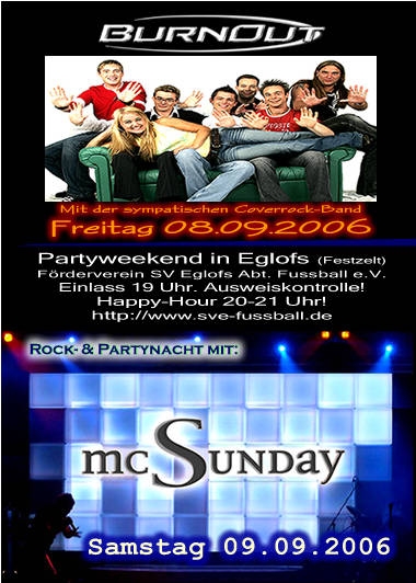 Party Flyer: ROCK- & PARTYNACHT in Argenbhl - Eglofs am 08.09.2006 in Argenbhl