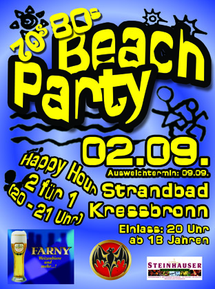 Party Flyer: 70s 80s Beach Party am 02.09.2006 in Kressbronn