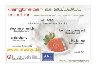 Party Flyer: Klangtreiber - escobar Rostock am 26.08.2006 in Rostock