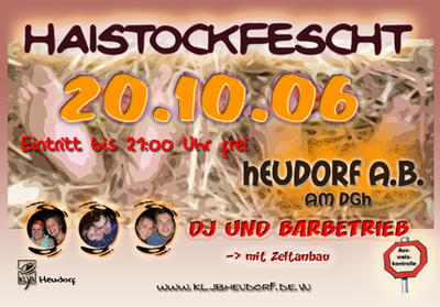 Party Flyer: 3. HAISTOCKFESCHT am 20.10.2006 in Drmentingen