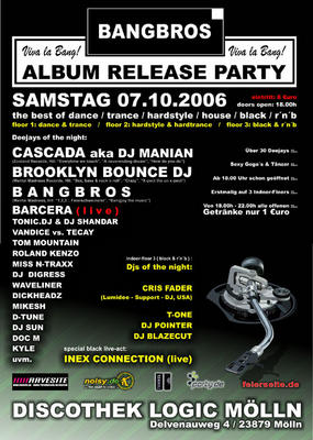 Party Flyer: BANGBROS ALBUM RELEASE PARTY am 07.10.2006 in Mlln