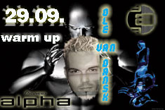 Party Flyer: warm-up Alpha with Ole van Dansk am 29.09.2006 in Bad Doberan
