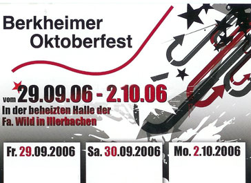 Party Flyer: Oktoberfest in Illerbachen 2006 mit X-Plosive am 02.10.2006 in Berkheim