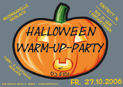 Party Flyer: Halloween - Warm-Up - Party am 27.10.2006 in Wangen im Allgu