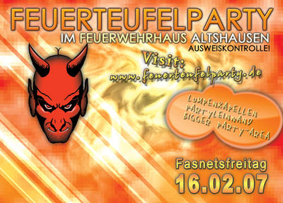 Party Flyer: Feuerteufelparty Altshausen am 16.02.2007 in Altshausen