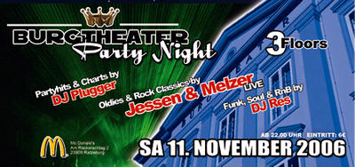 Party Flyer: Burgtheater Party Night - Die mega Party auf 3 Floors am 11.11.2006 in Ratzeburg