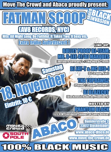 Party Flyer: ABACO - Fatman Scoop Live am 18.11.2006 in Stockelsdorf