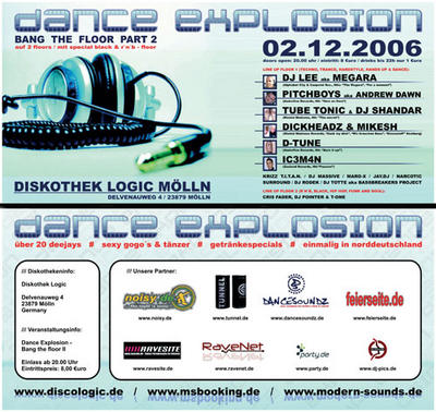Party Flyer: BANG THE FLOOR II - the DANCE explosion am 02.12.2006 in Mlln