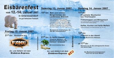Party Flyer: Eisbrenfest 2007 (Unteressendorf) am 12.01.2007 in Hochdorf