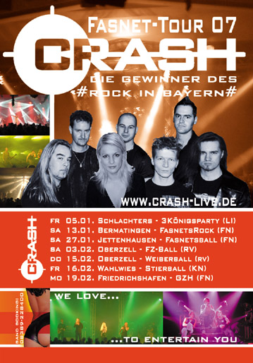 Party Flyer: CRASH in Oberzell am 15.02.2007 in Ravensburg