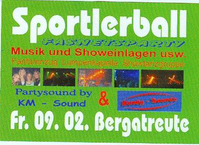 Party Flyer: Sportlerball / Jgermeisterball mit DJ am 09.02.2007 in Bergatreute