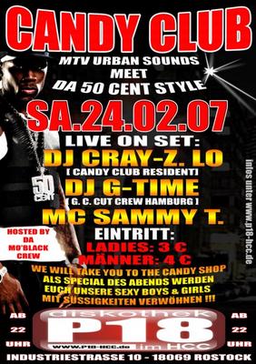 Party Flyer: CANDY CLUB (MTV URBAN SOUNDS) am 24.02.2007 in Rostock