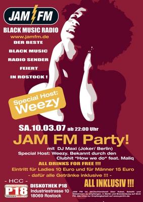 Party Flyer: Jam FM - All Inclusive Party am 10.03.2007 in Rostock