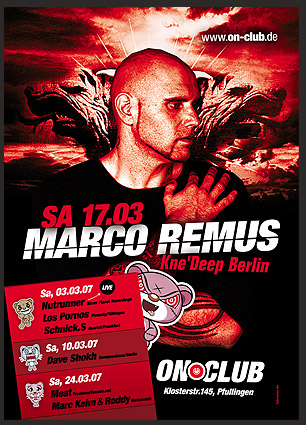 Party Flyer: 17.03. ON CLUB Reutlingen *official closing party mit Marco Remus* am 17.03.2007 in Pfullingen
