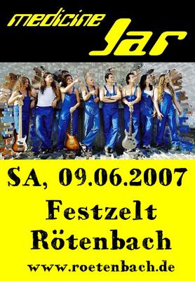 Party Flyer: Medicine Jar beim Rtenbacher Sommerfest am 09.06.2007 in Wolfegg