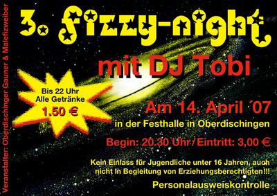 Party Flyer: Fizzy-Night mit DJ Tobi am 14.04.2007 in Oberdischingen