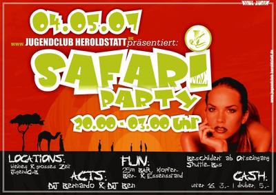 Party Flyer: Safari Party am 04.05.2007 in Heroldstatt