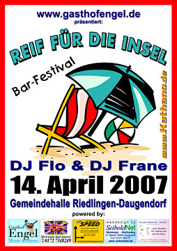 Party Flyer: Reif fr die Insel am 14.04.2007 in Riedlingen
