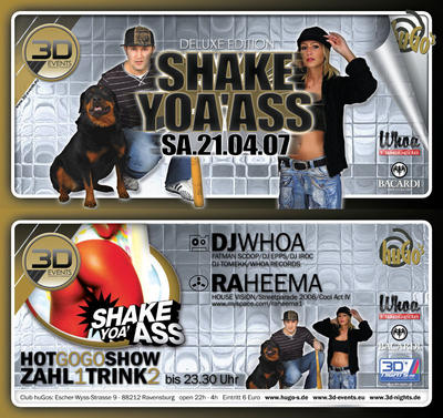 Party Flyer: +++ SHAKE YOA'ASS DELUXE +++ am 21.04.2007 in Ravensburg