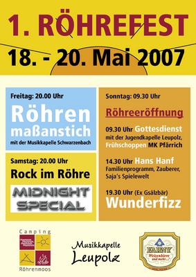 Party Flyer: 1. Rhrefest / Rock am Rhre am 19.05.2007 in Wangen im Allgu