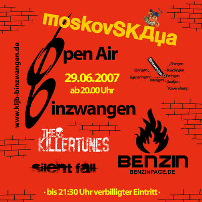 Party Flyer: Open Air Binzwangen am 29.06.2007 in Ertingen