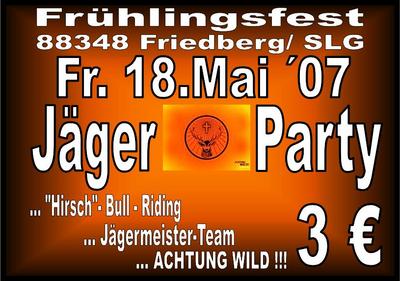 Party Flyer: Jäger Party am 18.05.2007 in Bad Saulgau