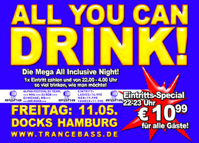 Party Flyer: Trancebass- ALL YOU CAN DRINK! am 11.05.2007 in Hamburg