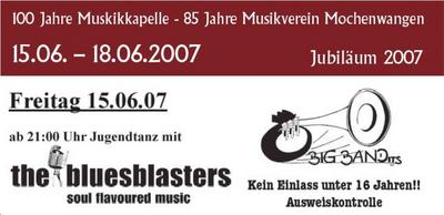 Party Flyer: the bluesblasters & BIG-BANDits am 15.06.2007 in Wolpertswende