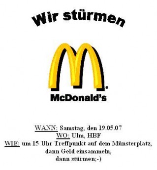 Party Flyer: McDonald's Sturm Ulm am 19.05.2007 in Ulm