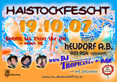 Party Flyer: -> 4. HAISTOCKFESCHT am 19.10.2007 in Drmentingen