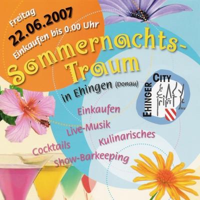 Party Flyer: 1. Ehinger Sommernachtstraum am 22.06.2007 in Ehingen a.d. Donau