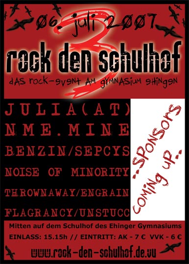 Party Flyer: Rock den Schulhof 3 am 06.07.2007 in Ehingen a.d. Donau