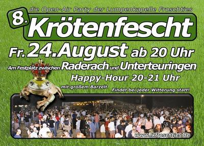 Party Flyer: 8. Krtenfescht der Lumpenkapelle Froschties am 24.08.2007 in Oberteuringen