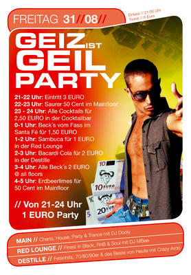 Party Flyer: GEIZ IST GEIL am 31.08.2007 in Mlln