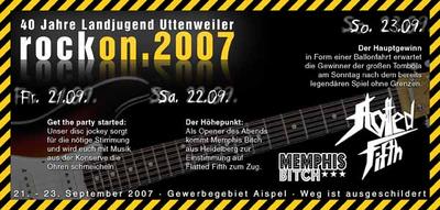 Party Flyer: 40 Jahre Landjugend Uttenweiler am 21.09.2007 in Uttenweiler