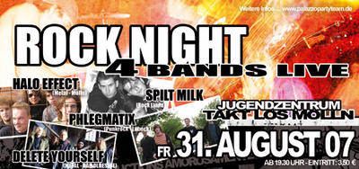 Party Flyer: Rock Night am 31.08.2007 in Mlln