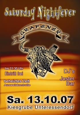 Party Flyer: Saturday Nightfever (Unteressendorf) am 13.10.2007 in Hochdorf
