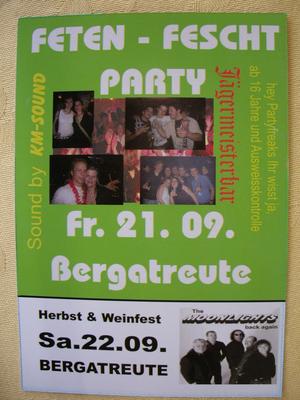 Party Flyer: FETEN-FESCHT - PARTY mit DJs by KM-SOUND am 21.09.2007 in Bergatreute