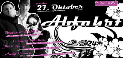 Party Flyer: Abfahrt 24 im AlfonsX und Bahnhof Sigmaringen am 27.10.2007 in Sigmaringen