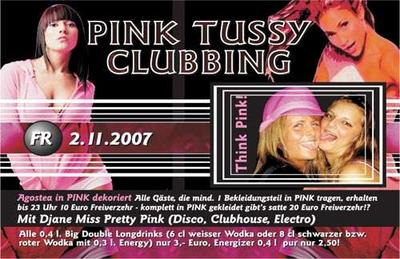 Party Flyer: Agostea - PINK TUSSY CLUBBING am 02.11.2007 in Hannover