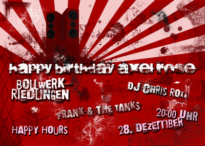 Party Flyer: HAPPY BIRTHDAY AXELROSE am 28.12.2007 in Riedlingen