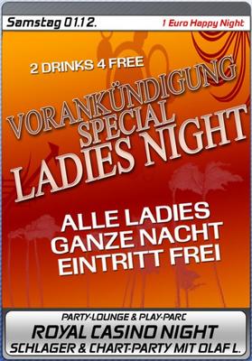 Party Flyer: Nacht Arena Ziegelei - Ladies Night am 01.12.2007 in Gro Weeden