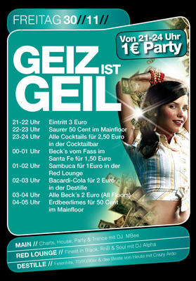 Party Flyer: Geiz ist Geil am 30.11.2007 in Mlln