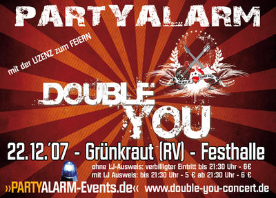 Party Flyer: Double You | PARTYALARM | Grnkraut |Partyalarm-Events.de am 22.12.2007 in Grnkraut
