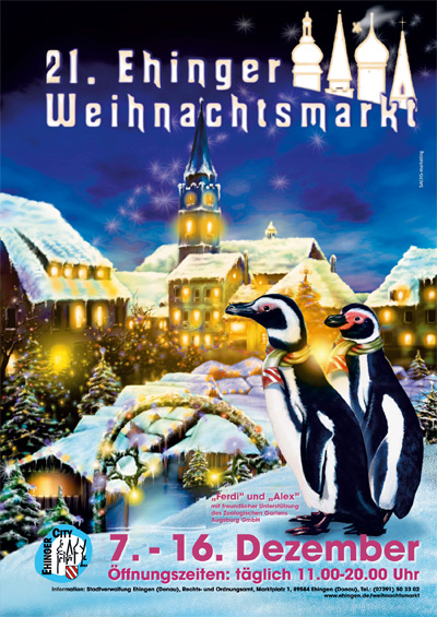 Party Flyer: Ehinger Weihnachtsmarkt 2007 - Erffnung am 07.12.2007 in Ehingen a.d. Donau