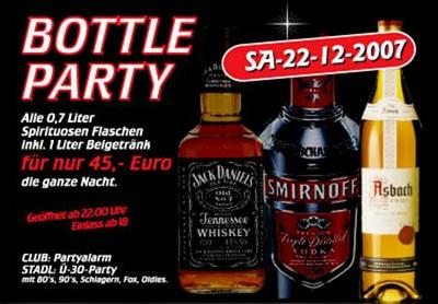 Party Flyer: Agostea - BOTTLE PARTY am 22.12.2007 in Hannover
