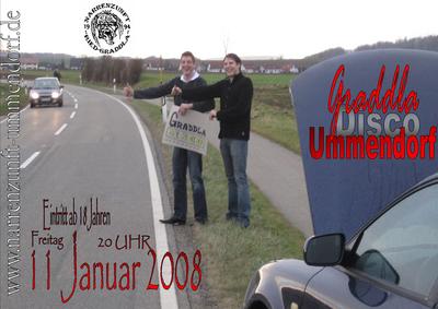 Party Flyer: GRADDLA-DISCO am 11.01.2008 in Ummendorf