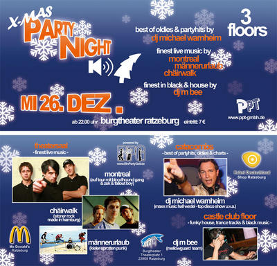 Party Flyer: X-Mas Party Night am 26.12.2007 in Ratzeburg