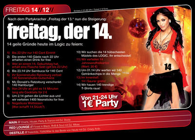 Party Flyer: Freitag der 14. am 14.12.2007 in Mlln